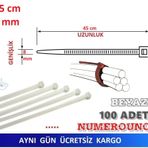 45cm x 8mm PLASTİK CIRT KELEPÇE ( Kablo Bağı) BEYAZ