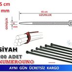 45cm x 8mm PLASTİK CIRT KELEPÇE ( Kablo Bağı) SİYAH