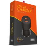 45W PD Ultra Hızlı 2x Type-C Girişli Araç Içi Çakmaklık Şarj Adaptörü, CC45 Araç Şarj Başlığı