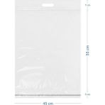 45X55+5+7CM El Geçmeli Lüx Mat Beyaz Cepsiz Kargo Poşeti - 500 Adet