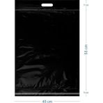 45X55+5+7CM El Geçmeli Lüx Mat Siyah Cepsiz Kargo Poşeti - 100 Adet