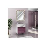 45X60Cm Eskitme Rustik İşlemeli Krem Boy Banyo Duvar Salon Aynası