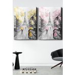 45x65 Cm Eyfel Kulesi Aşk 2 Parça Kanvas - Canvas Tablo, 45 x 65, 45x65-2KVS-002