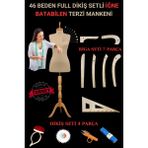 46 Beden Full Iğne Batabilen Dikiş Setli ve Riga Setli Terzi Mankeni Bej Cilalı Takım