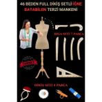 46 Beden Full Iğne Batabilen Dikiş Setli ve Riga Setli Terzi Mankeni Bej Ham Takım