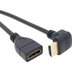 4666 HDMI Dişi Erkek Uzatma 90 Derece Dirsek Kablosu 0.5 Metre - Standart