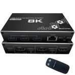 4669 Kumandalı Usb 3.0 4k Hdmi Kvm Switch 2 Port Rj45 Ethernet Pc