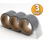 48 Mm X 2 Metre (3 Adet) Yapışkanlı Sineklik Tülü Tamir Bandı Yaması Bantı Kopmuş Delik Fiber Tül Yapıştırma Gri