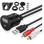 4825 Usb 2rca 3.5mm Aux Araç İçi Kontrol Paneli Uzatma Ek Kablosu Siyah