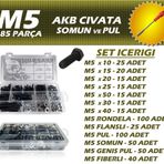 485 Parça M5 Akb Cıvata + 8 Lokma Tornavida