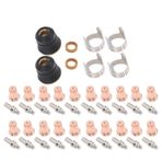 48pcs Plazma Kesici Sarf Malzemeleri, Metal Elektrot Nozul Seti, Kalkan fincanları Kesim-55DS Pro Için IPT40 Tip Ile Kılavuz Kılavuzu, Cut-65DS Plazma Meşale Için