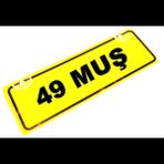 49 MUS Yazılı Sarı Dekor Plaka Sök Tak Pratik yeni nesil