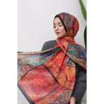 49eyşanipek RENKLİ ETNİK DESENLİ DİJİTAL SOFT ŞAL