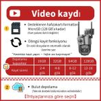 4g 6mp Çift Lens Sirenli Güneş Panelli Ptz Kamera - Beyaz