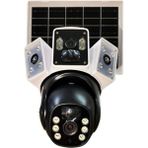4g Çift Kameralı 6mp Ptz Dual Lens Güneş Panelli Solar Güvenlik Kamera Sistemi - Beyaz