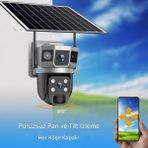 4g Solar Full Hd Sım Kart, Sesli Alarmlı ve Su Geçirmez Yerleşik Bir Metal Kasaya Sahiptir