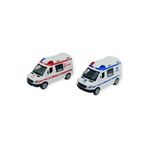 4İ Oyuncak Polis Ambulans Arabası Işıklı Sesli Sürtmeli Plastik 2li Set 15cm