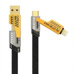 4in1 65W Hızlı Şarj Kablosu – Type-C to USB-A + Type-C to Lightning, 27W PD Destekli Çoklu Şarj Kablo (4604)