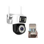 4k 8mp Çift Kameralı Kablosuz Ip Kamera Gece Görüşlü, Ip66 Su Geçirmez, Uzaktan İzlemeli Ptz Kamer