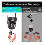4K 8MP HD Wifi PTZ Kamera 4MP Çift Lens Çift Ekran AI Otomatik İzleme IP Kamera Hava Su Geçirmez