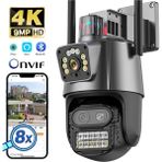 4K 9mp Hd Ip Kamera Açık 8x Zoom Üç Lens Çift Ekran Wifi Ptz Kamera