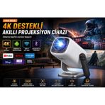 4k Destekli Android 13 Akıllı Projeksiyon Cihazı Wifi 6 Bluetooth 5.4 Full Hd Mini Projektör