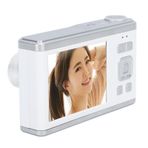 4K Dijital Fotoğraf Makinesi Çift HD IPS Ekran 10x Optik Zoom Otomatik Odaklama Retro Kompakt Dijital Fotoğraf Makinesi Teleskopik Lensli Seyahat Fotoğrafçılığı için Vlog (Beyaz)