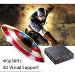 4K HDMI Anahtarı, Ir Uzaktan Kumandalı 3'ü 1 Arada Çıkış, 4K 3D HDMI Dönüştürücü - Dvd/ Ps3 / Ps4 / Tv Vb. ile Uyumludur. - Siyah