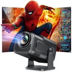 4K HY320 Projeksiyon Cihazı, 1080P Full HD Görüntü Kalitesi, 300 ANSI Lümen Parlaklık, Dahili Hoparlörlü, HDMI USB Bağlantılı WiFi 6 Bluetooth 5, 150 Inch Büyük Görüntü, Ev Ofis İş Yeri İçin Uygun
