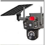 4K, Solar Panelli Kamera, Çift Lens, 10X Zoom, SIM Kart Destekli, IP Kamera, Kablosuz 4G Güneş Enerjili Kamera - Siyah