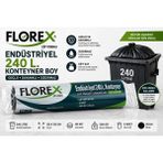 4K Tedarik Florex Çöp Torbası 240 Litre Konteyner Boy 120 cm x 150 cm Siyah 5'li Paket - 120 x 150 cm