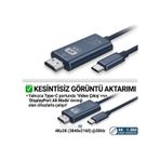4K Ultra Hd Type-C To Hdmı Görüntü Aktarım Kablosu - 1.8 Metre Alüminyum Gövde Tak Çalıştır