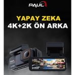 4K Yapay Zekalı Araç Kamerası Ön Arka Plaka Okuma, Hız Göstergesi, Gps Harita, Adas, 5g Wi-Fi - Siyah