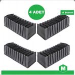 4'lü 11 Bölmeli Akordeon Organizer, Medium Antrasit, Çekmeceli Düzenleyici - Seçenek 1
