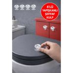 4'lü - 2026 Şeffaf Kristal Kulp – Yapışkanlı Mini Kapı Kulpu, Tuvalet Kapağı & Dolap Çekmece Kulbu CMT-CM-361
