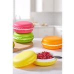 4`lü 4 Renk Macaron Kase Seti-kahvaltılık Makaron Beslenme Kutusu