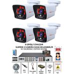 4lü 5 Mp Fullhd Güvenlik Kamerası 8 Girişli Kayıt Cihazı Yüz ve Araç Tanıma Özellikli Kamera Sistemi