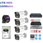 4'lü 5MP (4K) IP Kamera Seti | PoE | Hikvision NVR | İç/Dış Mekan | Gece Görüş | Ses Kayıt | Mobil İzleme 1TB HDD Full Set