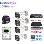 4’lü 5MP IP Kamera Seti | PoE | Hikvision NVR | İç/Dış Mekan | Gece Görüş | Ses Kayıt | Mobil İzleme | 500GB HDD