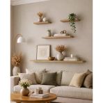 4Lü 80 Cm 40 Cm 20 Cm Mdf Safir Meşe Uçan Gizli Bağlantı Dekoratif Duvar Rafı Kitaplık