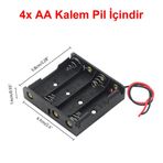 4'lü AA Kalem Pil Kutusu Yuvası 6V Kablolu Kalem Pil Tutucu