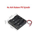 4'lü Aa Kalem Pil Kutusu Yuvası 6v Kablolu Kalem Pil