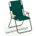 4'lü Ahşap Kollu Katlanır Plaj Deniz Piknik Kamp Sandalyesi Seti Yeşil - 6456 Ecorce Tube Marron - Polyester
