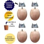 4'lü Ahşap Koltuk Ayağı Tv Ünitesi Ayağı Baza Ayağı Ayak Gürgen Uzunluk:8cm/çap:7cm 3301000000876 - Ahşap Rengi