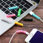 4'Lü Apple, Android Şarj Kablosu Koruyucu Silikon Spiral Yay Aparat (5224)