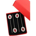 4’lü Bordo Yakut Taşlı Eşarp Iğnesi. Şal Iğnesi. Türban Iğnesi. Başörtü Iğnesi. Eşarp ve Şal Iğnesi. - -- - 1 Adet