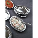4'lü Çelik Dilimli Küçük Kayık Tabak Dilimli Kayık Tabağı Mini Meze Kahvaltı Sunum Kase 18X11 cm - 18x11cm