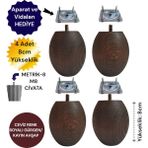 4'lü Ceviz Renk Ahşap Koltuk Ayağı Tv Ünitesi Ayağı Baza Ayağı Uzunluk:8cm/çap:7cm 3301000000879
