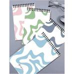 4'lü Çizgili Defter Seti 13 x 20 cm 50 Yaprak Karton Kapak Üstten Spiralli Defter Notebook Line - Pembe