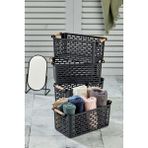 4'lü Çok Amaçlı Plastik Organizer Sepetleri, Dolap Içi Düzenleyici - Ahşap - Seçenek 1